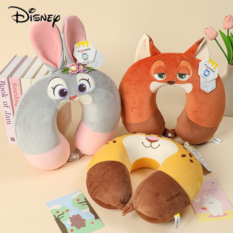 Disney Zootopia Officer Nick หมอนรูปตัว U หมอนรองคอสําหรับเดินทางรถ Nap ของขวัญที่สะดวกสบายสําหรับแฟนแฟน