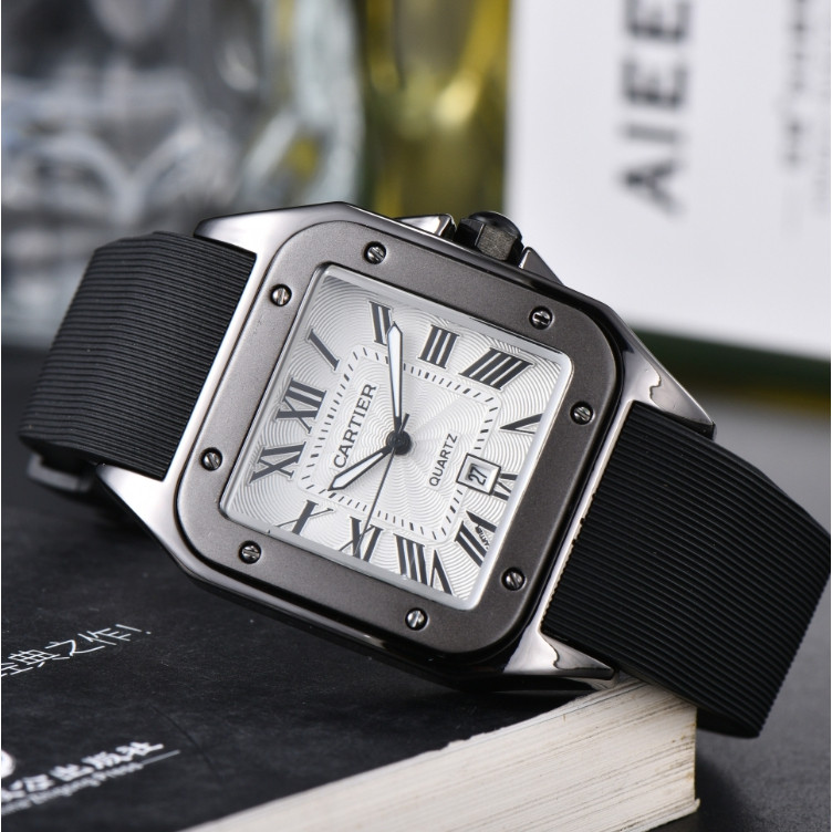 Cartier Ladies Watch Small Square Black Temperament All-Match Business Watch