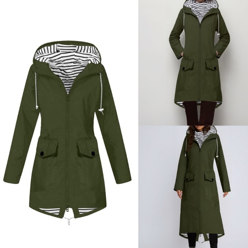 CLII ฉนวนกันความร้อน Windbreaker ผู้หญิงเสื้อแขนยาว Full Zip Drawstring น้ําหนักเบาหลวม Hooded Jacke