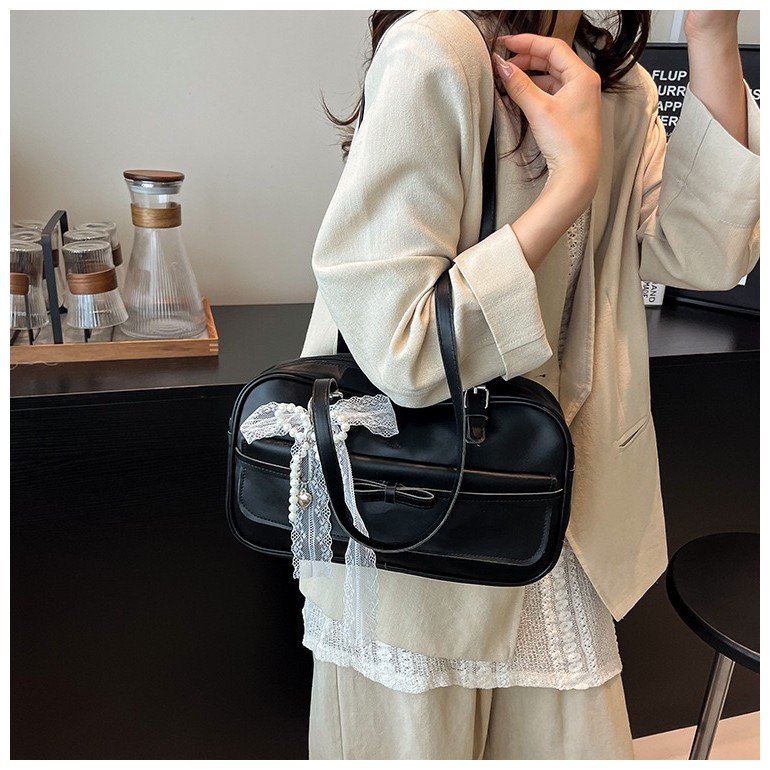 shiny.girl: กระเป๋าใต้วงแขนผู้หญิง-โบว์น่ารักด้านหน้า-มีความจุขนาดใหญ่สามารถใส่ของได้เยอะ-ซีรีย์สีความไฮเอนด์มาก- AP2810 - รูปที่ 6