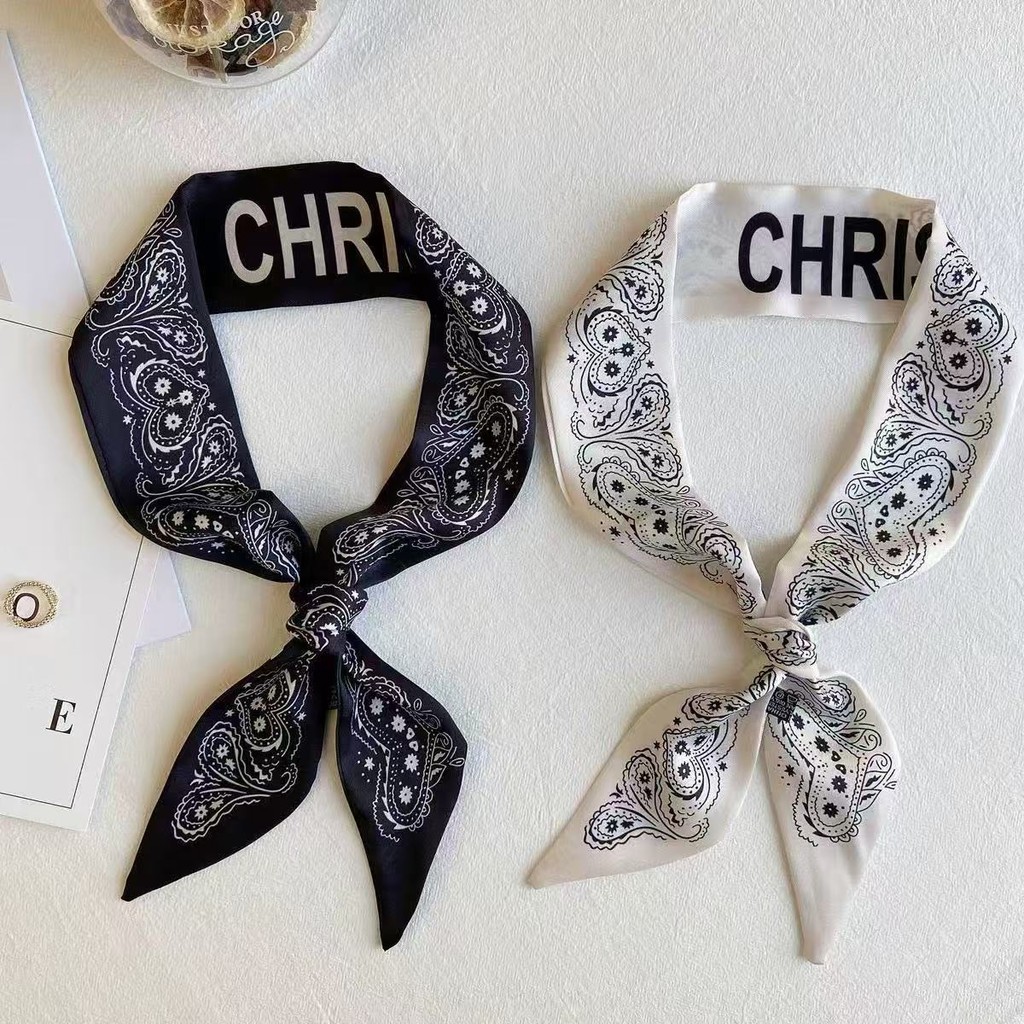 Retro Cashew ดอกไม้ผ้าพันคอผ้าไหม Professional ตกแต่งผ้าพันคอ All-Match มัลติฟังก์ชั่ผมยาว Tie Tie ก