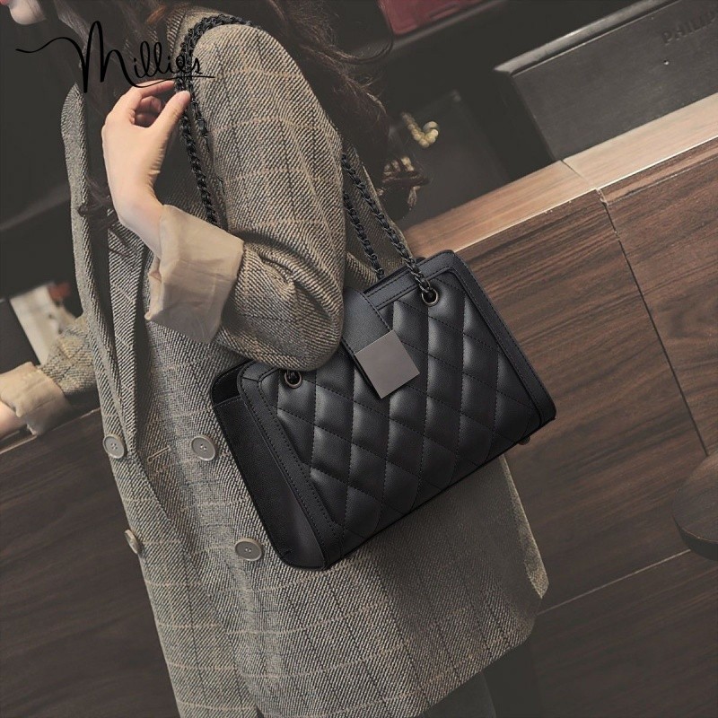 MIaoli MILLIES กระเป๋าหนังแท้สำหรับผู้หญิง แบบ Messenger สไตล์ใหม่ หรูหรา GECM