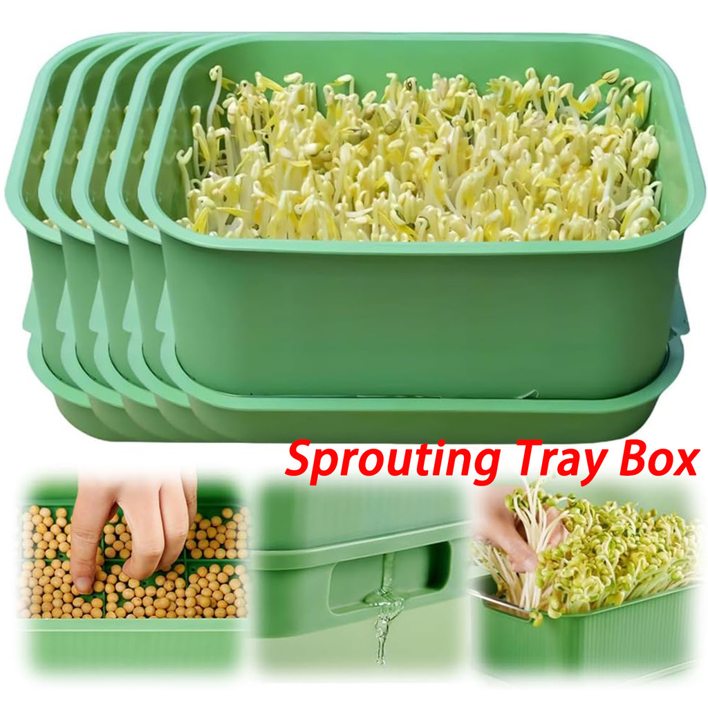 1/2ชุดถาดเพาะกล้าพลาสติกวางซ้อนกันได้/ถั่วงอกไร้ดินถาดเพาะชํา/หม้อต้นกล้า