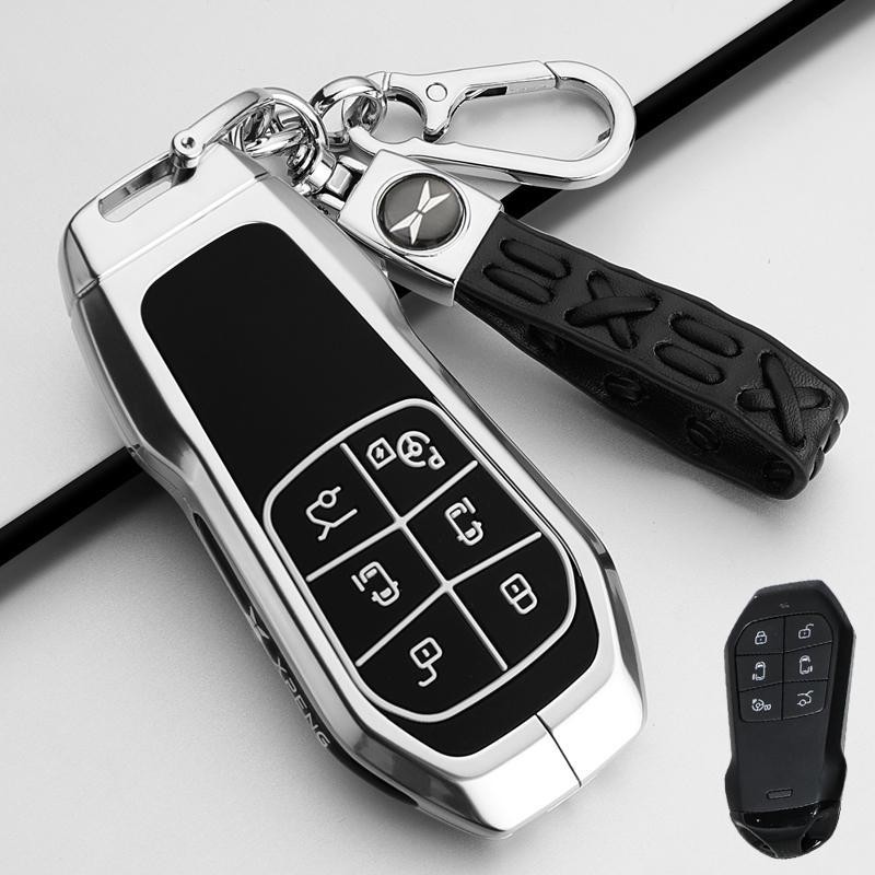 XPENG X9 ฝาครอบกุญแจ x9 พวงกุญแจถักวัสดุโลหะผสมสังกะสีโดยเฉพาะ xpeng x9 เปลือกกุญแจรถ