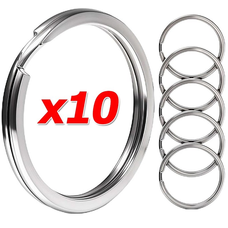 10/20PCS ขัดเงินชุบโลหะเปล่าพวงกุญแจ/DIY รอบแยกพวงกุญแจสําหรับพวงกุญแจ