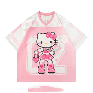 เสื้อยืดแขนสั้น F&amp;X American Jersey Retro สำหรับหนุ่มสาวในฤดูร้อน