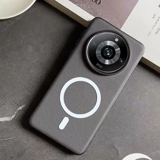 สําหรับ Realme 11 Pro / Realme 11 Pro Plus ฝาครอบป้องกันลายหนังพร้อมสติ๊กเกอร์แม่เหล็ก