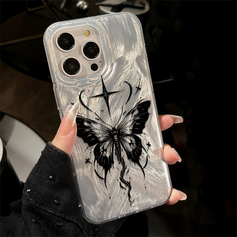 เคสโทรศัพท์มือถือ For iPhone 13 11 16 pro max 17 Case iPhone 11 15 14 pro max 12 13 pro max เส้นด้ายขนนก การ์ตูน พื้นผิว