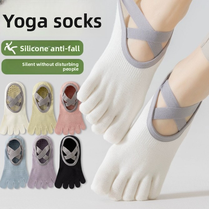ถุงเท้าโยคะห้านิ้วสำหรับผู้หญิง ออกแบบมาเพื่อความสะดวกสบายในฤดูร้อน กันลื่นและระบายอากาศได้ดี เหมาะสำหรับการทำกิจกรรมภายในบ้านอย่างเต้นรำหรือพิลาทิส