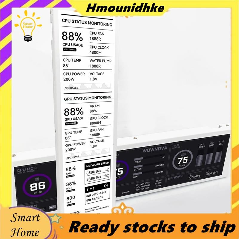 8.8 นิ้วจอคอมพิวเตอร์ (รองรับธีมไดนามิก), หน้าจอ IPS Type C รอง CPU RAM HDD Data FPS Monitor