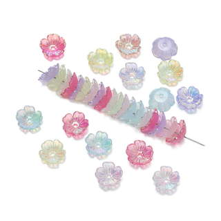 ลูกปัดซากุระ ลูกปอมอคริลิค 11mm ลูกซากุระสีสันสดใส สำหรับทำเครื่องประดับ DIY 10-30 ชิ้น