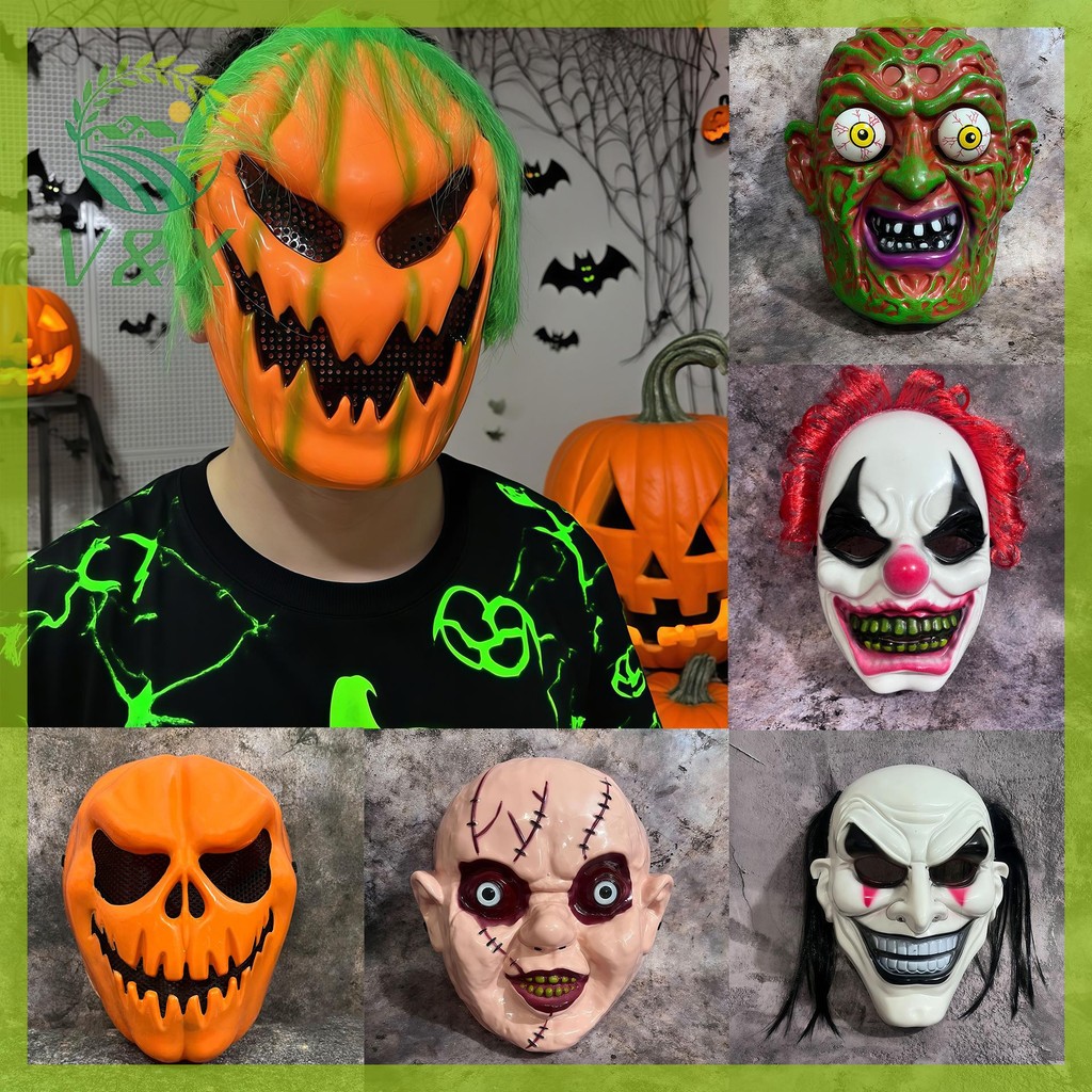 [Snowth] หน้ากากปีศาจสยองขวัญฮาโลวีนหน้ากากฟักทองตลกคอสเพลย์หน้ากากสวมบทบาทปีศาจ Terror Carnival Party เครื่องแต่งกาย Props [zkm]