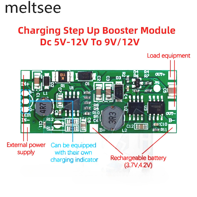 ชาร์จ Step Up Booster โมดูล Dc 5v-12v ถึง 9 v/12 v สําหรับ 18650 แบตเตอรี่ลิเธียม Ups แรงดันไฟฟ้าป้องกัน Converter ชาร์จ Discharge