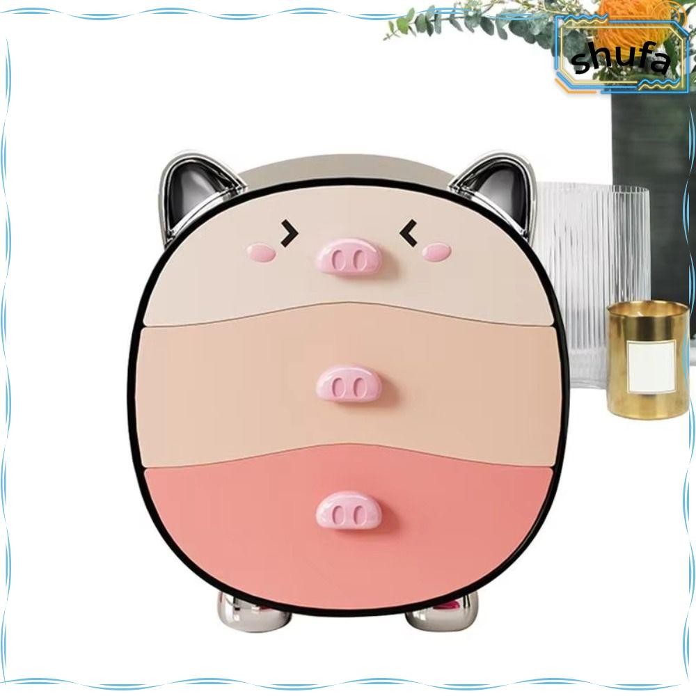 CHUFA กล่องเก็บเครื่องสำอางรูปหมู โดพามีน ลิ้นชักดึงออก สำหรับห้องนั่งเล่น ห้องศึกษา น่ารัก ใหม่