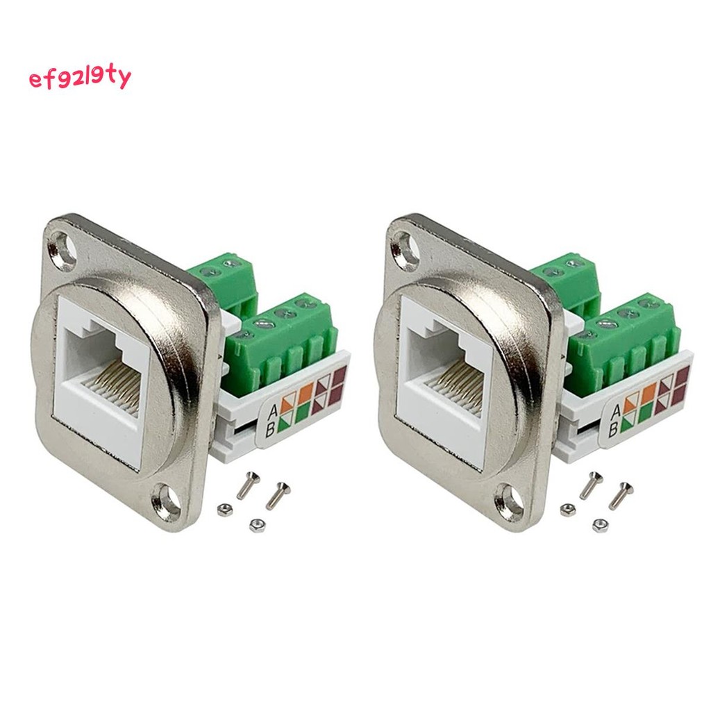2PCS RJ45 แผง Mount สกรู Terminal อะแดปเตอร์, RJ45/8P8C หญิงแผง Mount Connector, RJ45 Solderless Ter