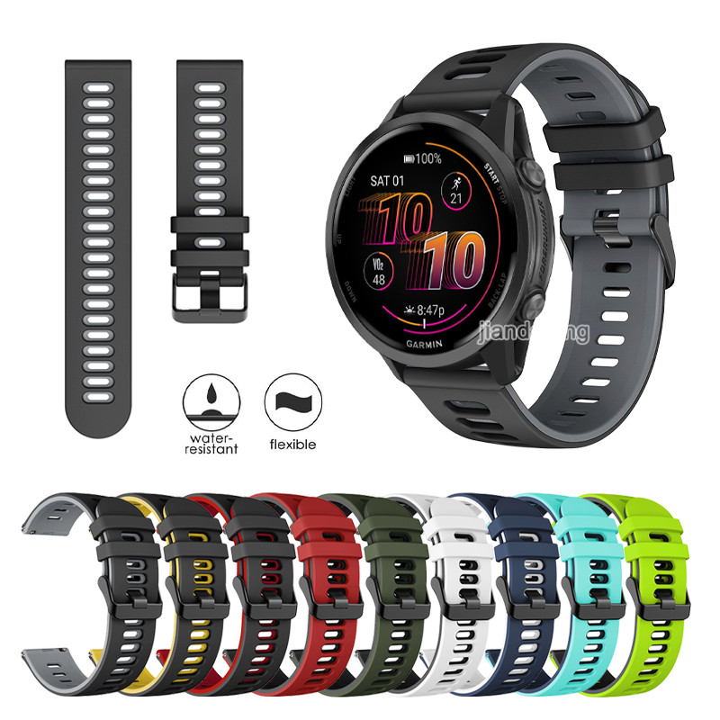 สายซิลิโคนสําหรับ Garmin Forerunner 970 570 165 55 158 265 255 245 Venu 3 Venu2 Plus Vivoactive 6 5 4 3