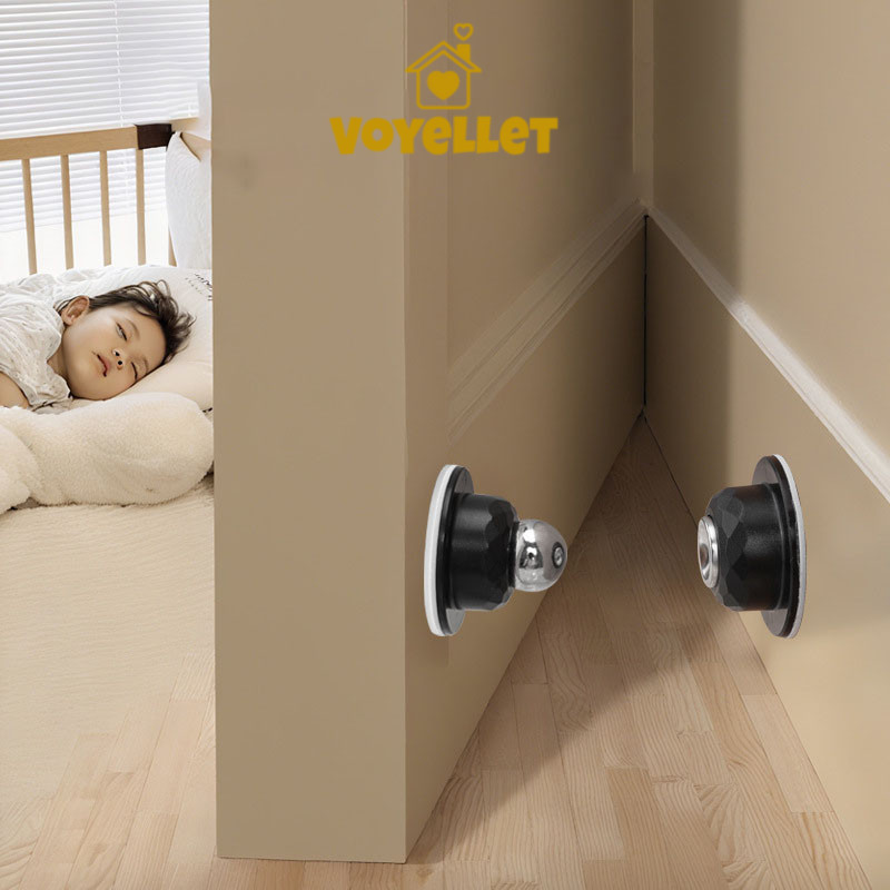 ที่กั้นประตูแบบดูดผนังมองไม่เห็นแบบไม่เจาะรู ป้องกันการชนกันของประตูห้องน้ำแบบสั้น - รูปที่ 4