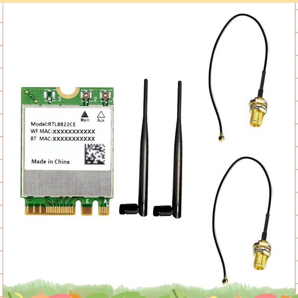 RTL8822CE การ์ดเครือข่ายไร้สาย Dual-Band 2.4G/5G M.2 A/E Key WiFi Card 5.0 แล็ปท็อป Win10/11 Linux
