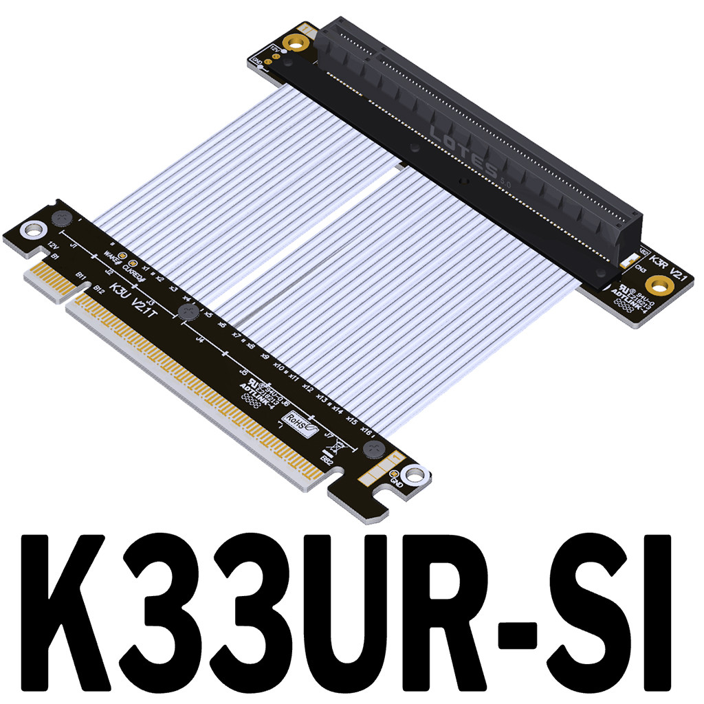 PCIE 5.0 x16 Riser สาย 512Gbps ความเร็วสูงยืดหยุ่น GPU Extension Riser สําหรับ PC กรณีเซิร์ฟเวอร์ IT