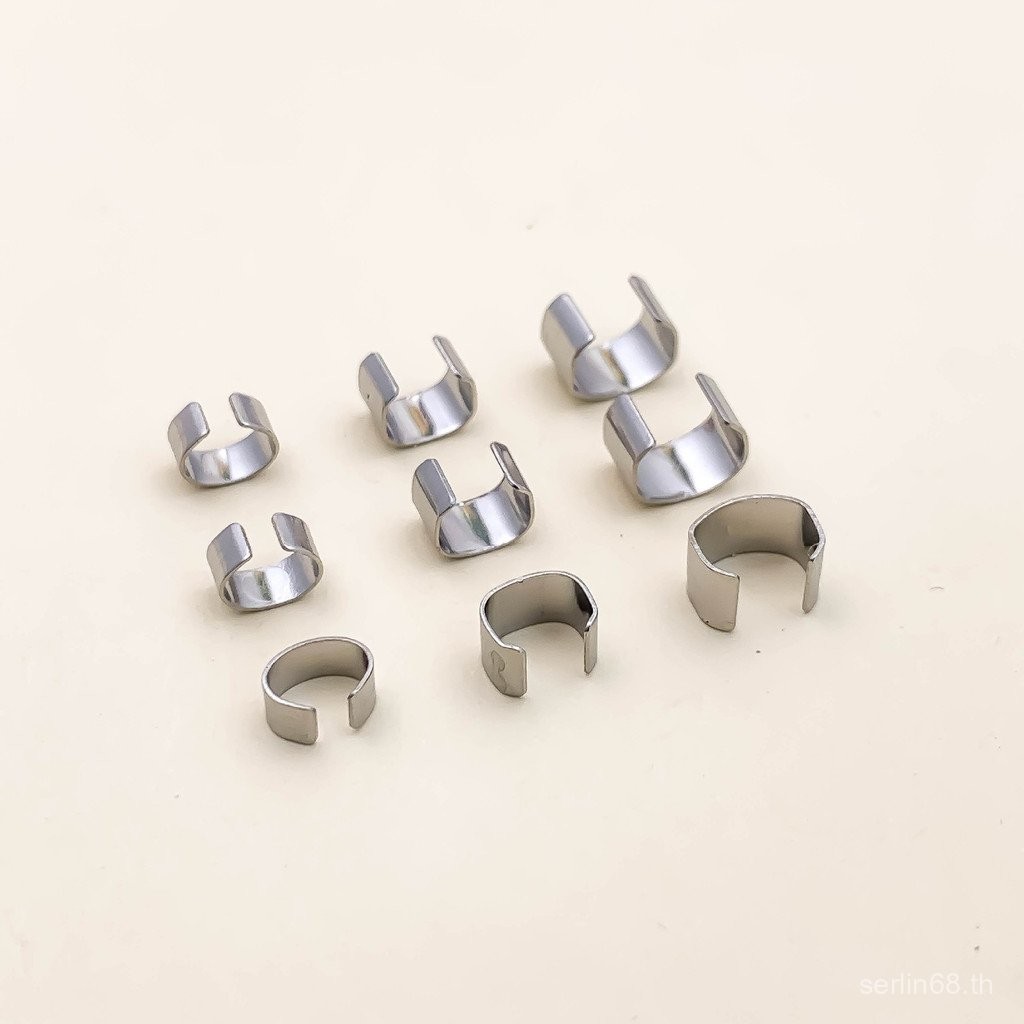 สแตนเลสไทเทเนียมเหล็กวัสดุหัวเข็มขัดที่เรียบง่าย C-Ring คลิปสร้อยข้อมือสร้อยคอจี้ Handmade diy อุปกร