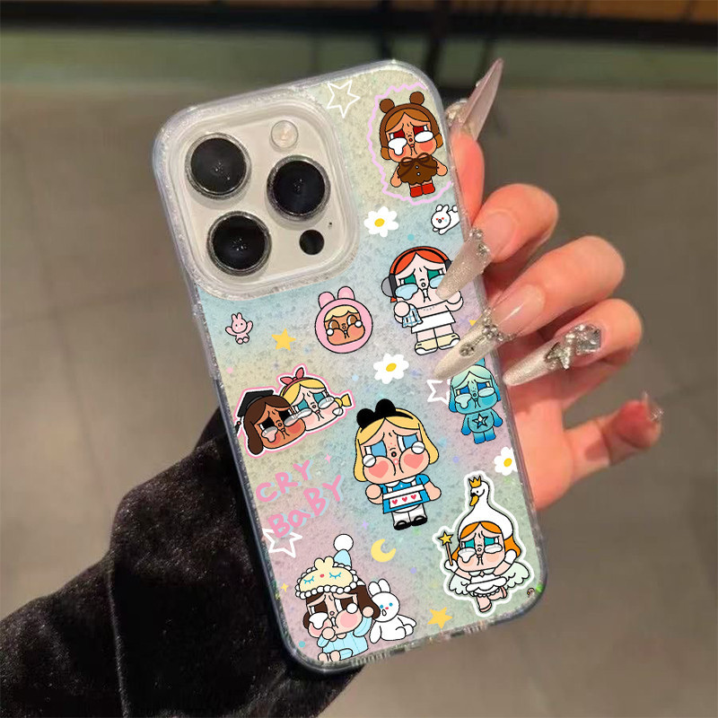🦋Mario🦋เคสไอโฟน เคสใสกากเพชร สำหรับ iPhone 11 16 pro max 13 12 14 15 promax 7 plus  เคสใสกันกระแทก วิจิตร Flash CryBaby - รูปที่ 5