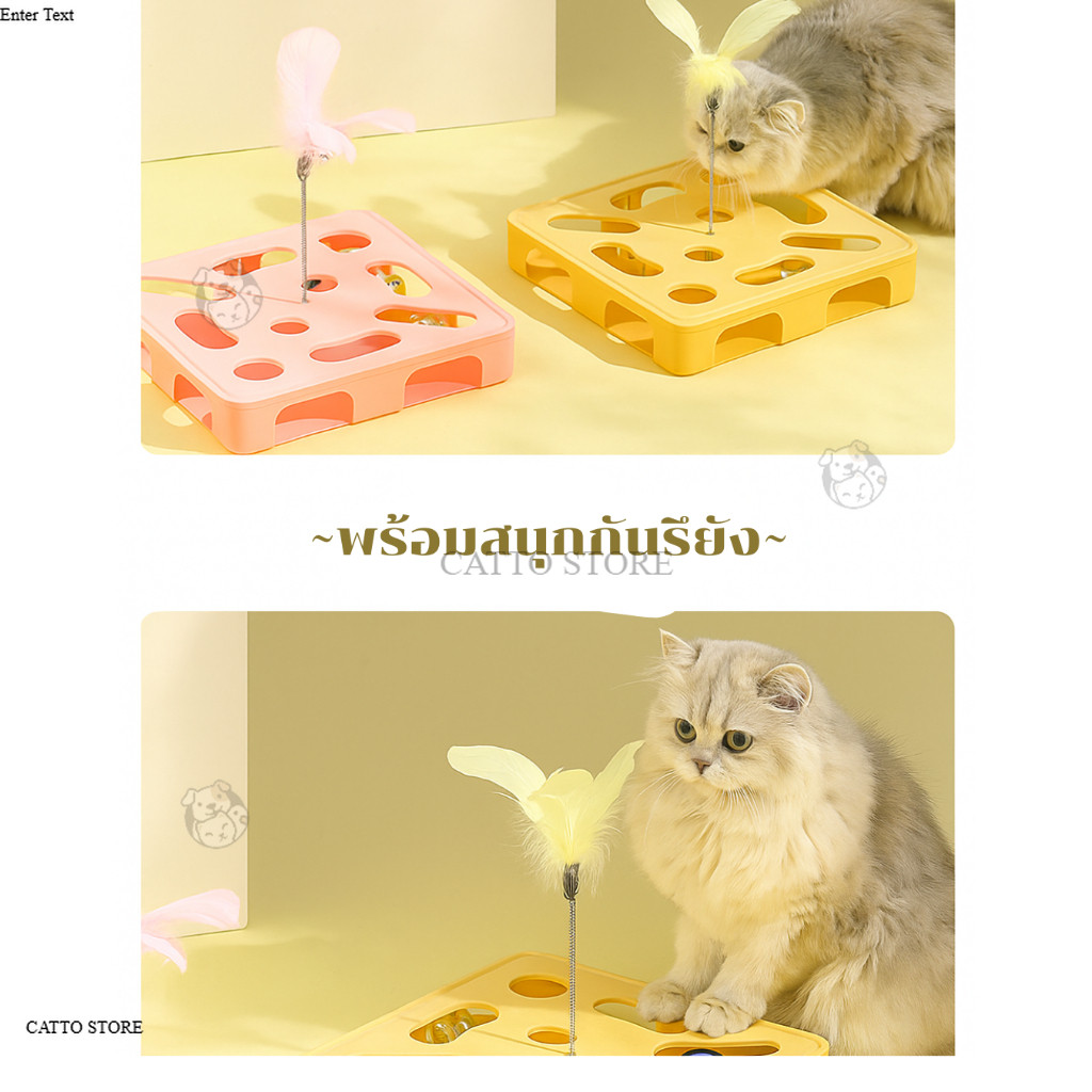 รางบอลแมว ของเล่นแมว เสริมสร้างทักษะ  มีขนนก บอลมีเสียง ของเล่นสัตว์เลี้ยง Y รูปที่ 3