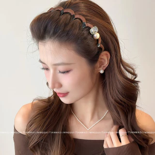 แถบคาดศีรษะแฟชั่นผู้หญิง สแควร์คริสตัลสูง สำหรับสวมใส่ทุกวัน พร้อมระบบกันลื่นและปรับขนาดได้