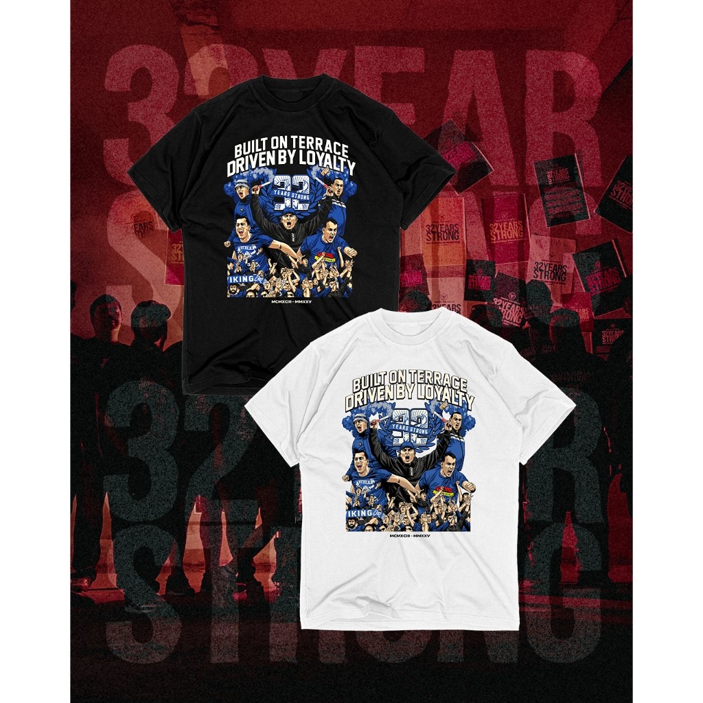 เสื้อยืด ANNIV 32 YEARS STRONG - สีดําและสีขาว - VIKING PERSIB CLUB