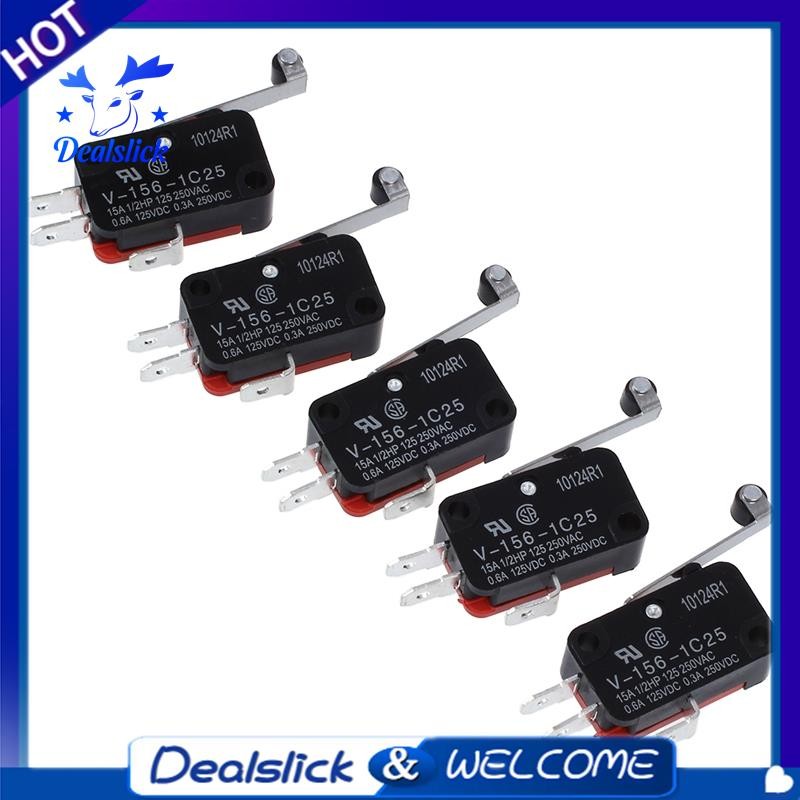 16A/250VAC 4A/250VAC 3 เทอร์มินัลสวิตช์ไมโครขนาดเล็ก 5 ชิ้น