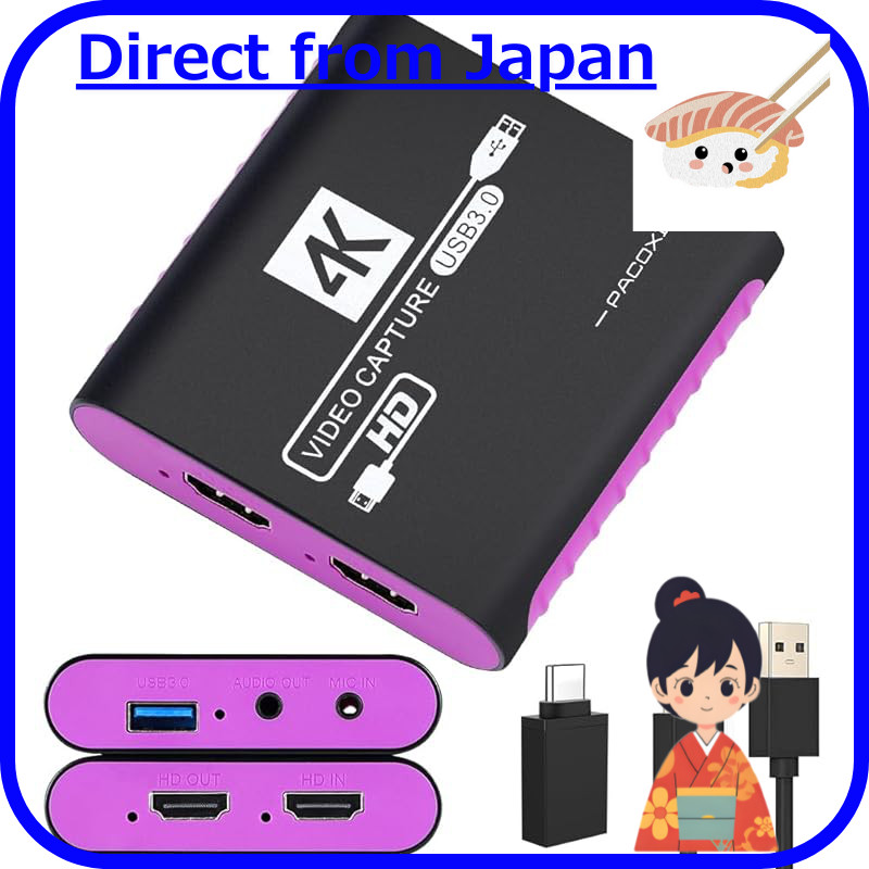 Universal HDMI Capture Card for Streaming - 1080P 60FPS Recording, 4K 30Hz Input & Pass-Through, Com