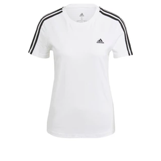 adidas ไลฟ์สไตล์ เสื้อยืด Essentials Slim 3-Stripes ผู้หญิง สีขาว GL0783