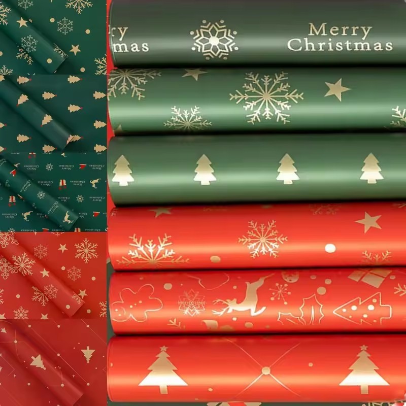 กระดาษห่อคราฟท์คริสต์มาสย้อนยุค-ลายซานตาคลอสเกล็ดหิมะ-ยอดเยี่ยมสําหรับบรรจุของขวัญคริสต์มาสงานฝีมือ ทําเอง ตกแต่งงานเลี้ยงปีใหม่