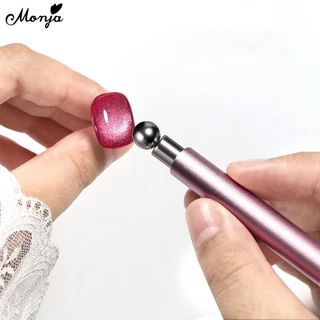 Monja แท่งแม่เหล็กสําหรับ Cat Eye เจลโปแลนด์ดูด Dual Ends Magnetic Ball เล็บออกแบบเครื่องมือ Tool