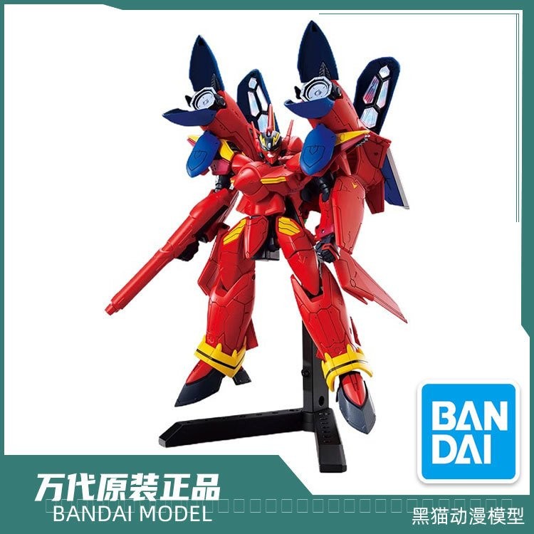สต็อกพร้อม⭐Bandai Assembly Model 66315 HG VF-19 Change Macross 7 Bazara Flame Valkyrie
