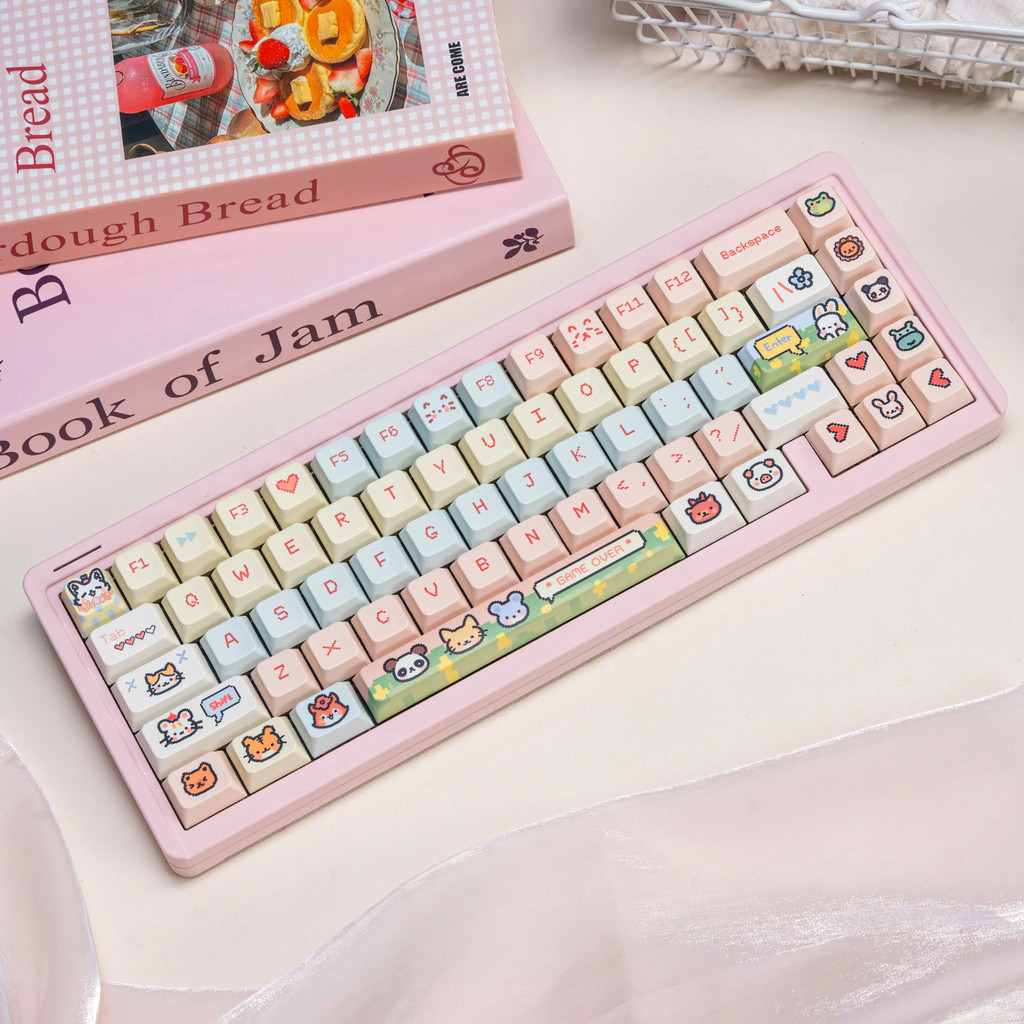 Cartoon Pet Park Keycap PBT 95 Key Cherry Cute Keyboard Keychain Compatible with MX Switch Mechanica
