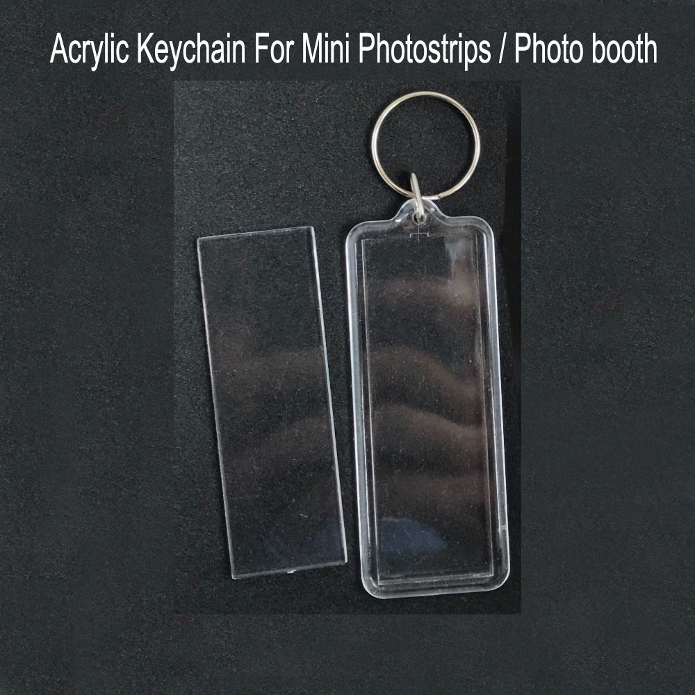 พวงกุญแจอะคริลิคสี่เหลี่ยมผืนผ้า 8.3 * 3.3 ซม. สําหรับ Mini Photobooth / Mini Photostrips