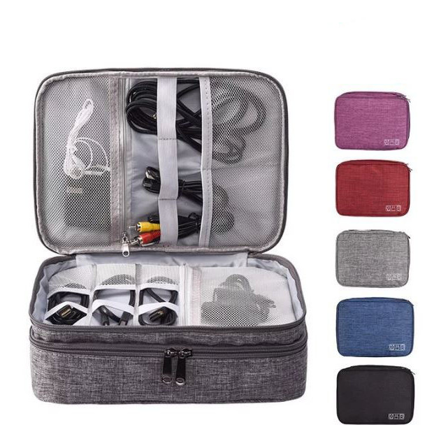 FD กระเป๋า 2 ชั้นใส่อุปกรณ์เสริม คอมพิวเตอร์ โทรศัพท์มือถือ กระเป๋าใส่อุปกรณ์ รุ่น BX-126 (B9-066) จ