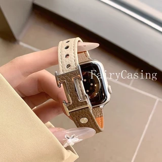 สายหนังลายลิ้นจี่ สําหรับ Apple Watch ขนาด 42/46 มม. 44/45 มม. 41/40/49 มม. รองรับ Series 2, 10/9/8/7/6