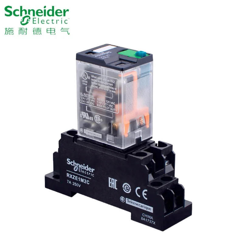 Schneider Electric รีเลย์ระดับกลาง RXM2LB2BD JD RXM4LB2P7 F7 RXM4LB2BD 24V 230V RXZE1M2C RXZE1M4C 8 