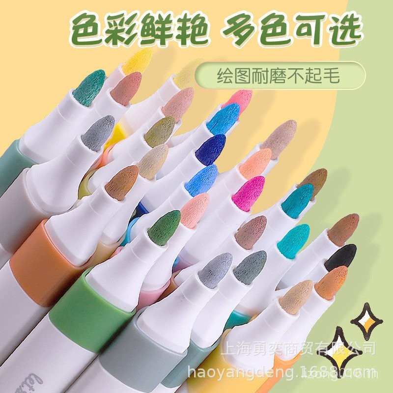 ปากกาสี ปากกามาร์กเกอร์ ปากกามาร์กเกอร์ Quick-Drying ขายส่งกันน้ําสามเหลี่ยม Rod ZC60348 สีจริงสี Y5