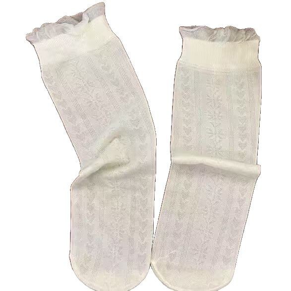 ถุงเท้าสั้นสำหรับเด็กผู้หญิง ทำจากผ้าไหมน้ำแข็ง ออกแบบตาข่ายเพื่อการระบายอากาศในฤดูร้อน - รูปที่ 3