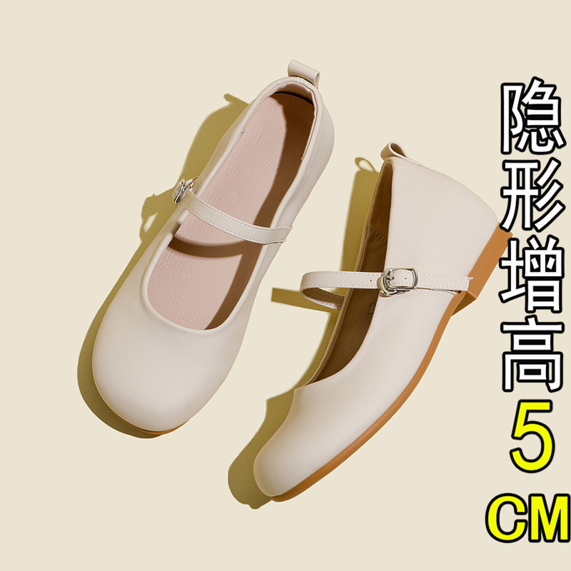 รองเท้า marry jane marry jane shoes Mary Jane เพิ่มความสูง ทรงใหม่ รอบToe Soft Sole ขนาดเล็ก หน้าปิด