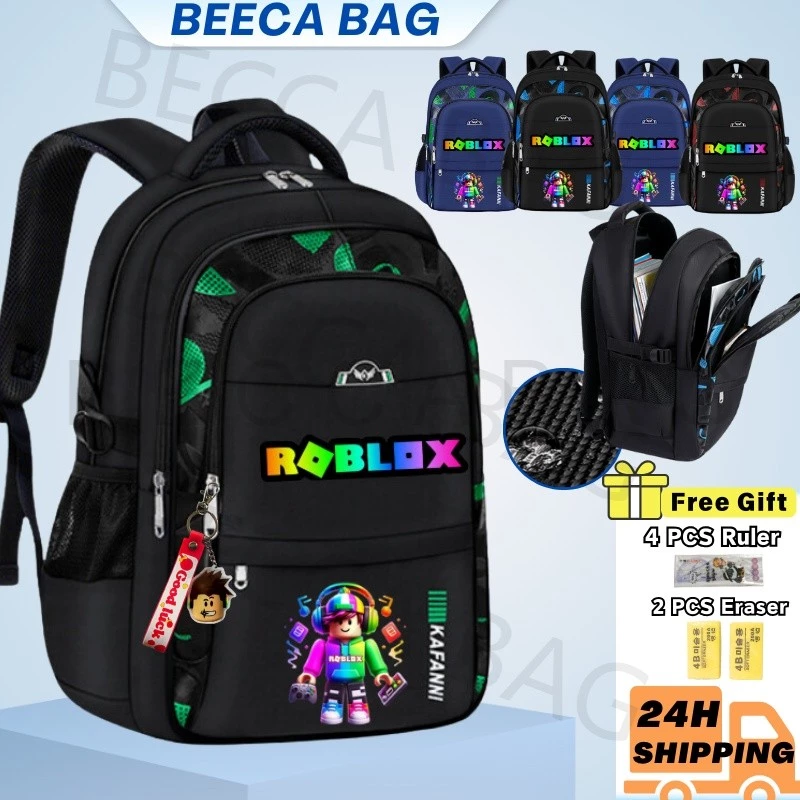 In stock)Roblox กระเป๋าเด็ก กระเป๋านักเรียนเด็ก สะพายหลัง ประถม pattern school bag backpack เป้