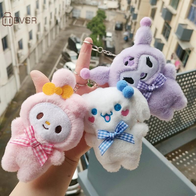 ตุ๊กตา Hello Kitty, Kuromi, My Melody, Cinnamoroll พร้อมพวงกุญแจและสร้อยคอยนดีไซน์น่ารัก เป็นของขวัญที่สมบูรณ์แบบ