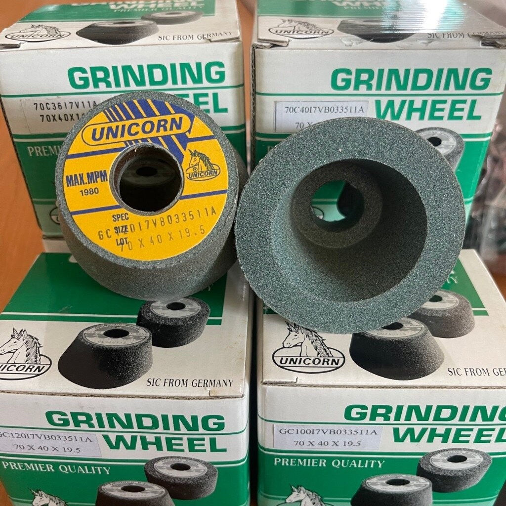 หินเจียรถ้วย หินถ้วยเล็ก หินขัด สีเขียว ตรา UNICORN (แท้ 100%)