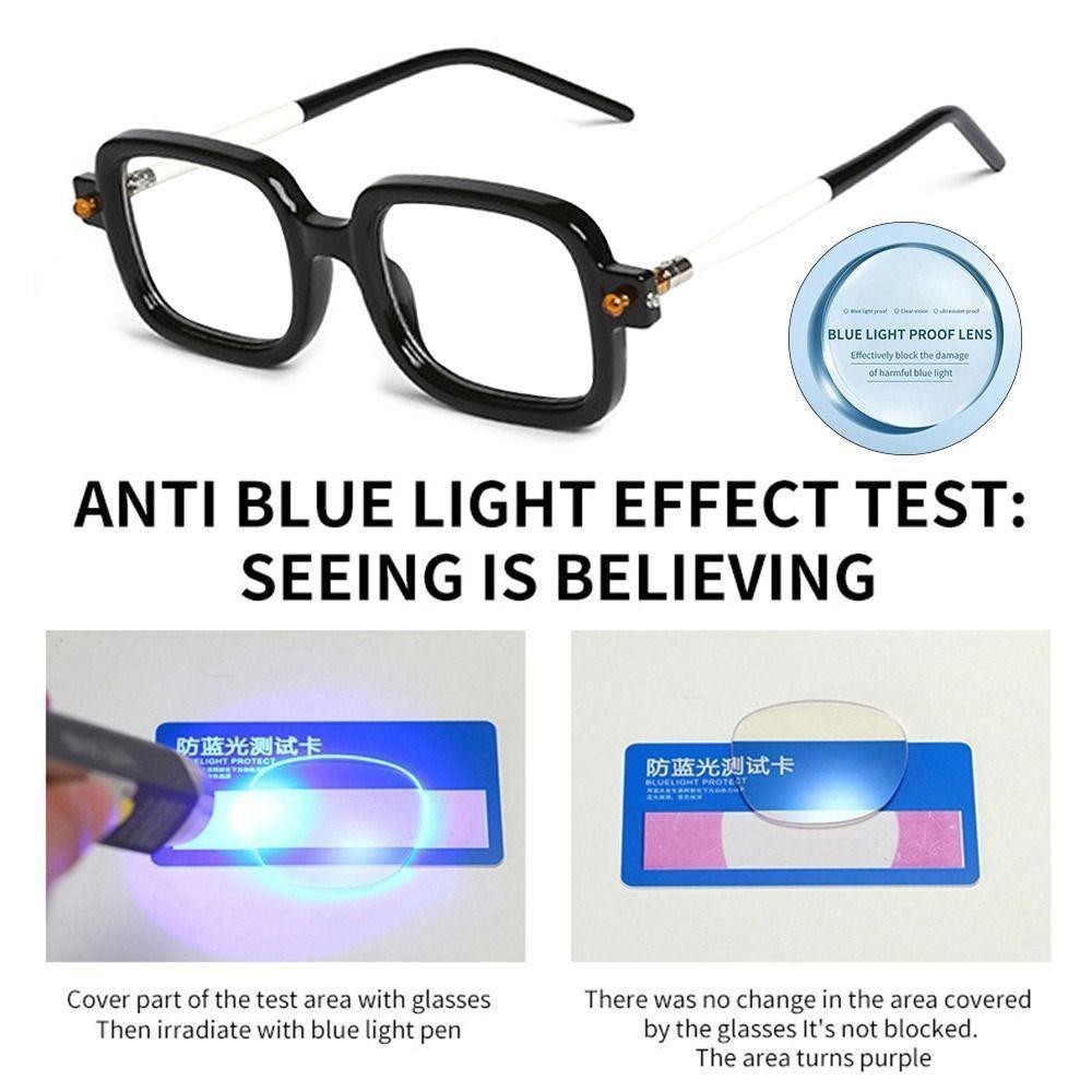 WAUREEN แว่นตาทรงสี่เหลี่ยม, Board Blue Blocking Anti-Blue Light แว่นตาอ่านหนังสือ, Elegant Ultralight Eye Protection แว่นตาสายตายาวสํานักงาน - รูปที่ 2