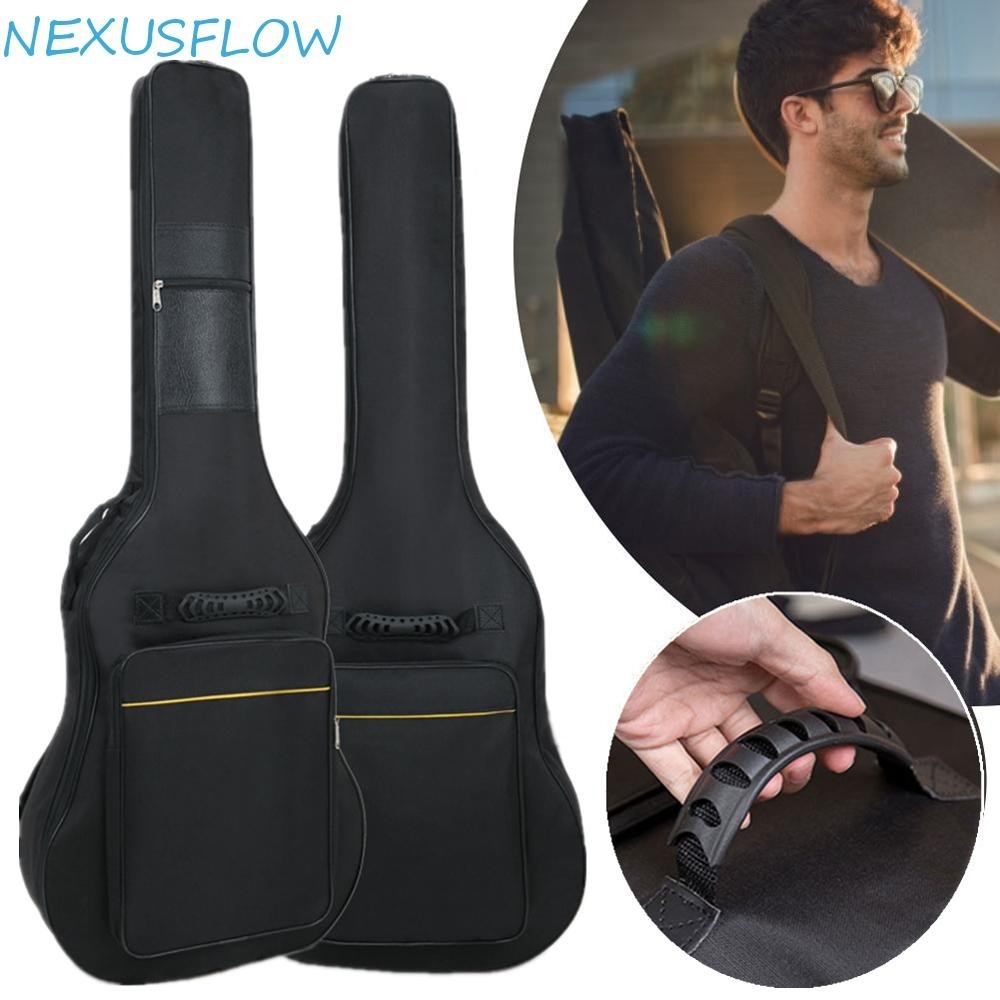 Nexusflow กีตาร์กระเป๋าผ้า Oxford คุณภาพสูงกีตาร์กรณีกีตาร์อะคูสติกกันน้ําพร้อมที่จับสายรัดไหล่คู่