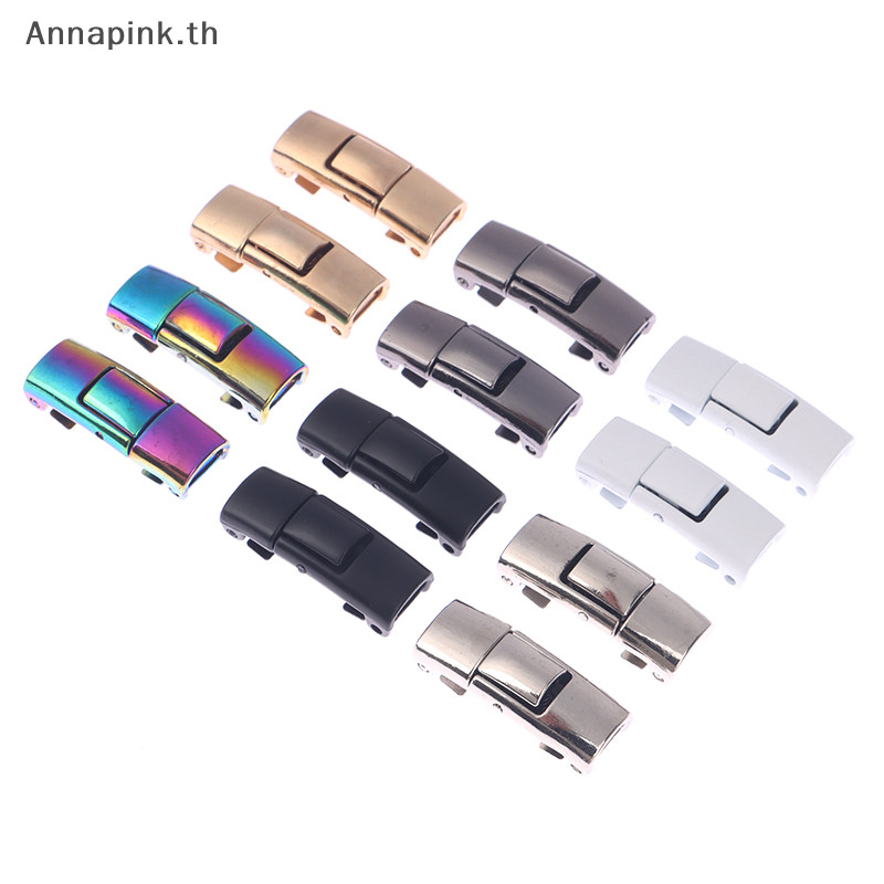 Annapink.th 2 ชิ้น/เซ็ต Lazy Shoelace Buckle ไม่มี Tie Lock Shoe Laces Claspsps Fixed Artifact EN