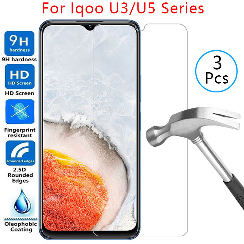 สําหรับ vivo iqoo u3 u3x u5 u5x u5e ฝาครอบกระจกนิรภัยป้องกันหน้าจอบน iqoou3 iqoou5 xu 3 5 3u 5u ป้อง