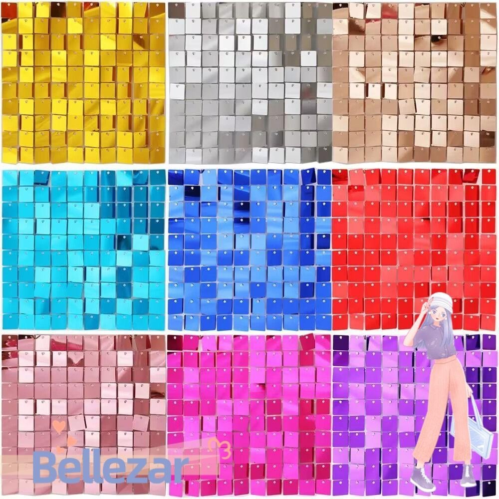 Bellezar เลื่อมแผงตกแต่งผนัง,งานแต่งงานวันเกิดตกแต่งเลื่อมฉากหลัง,Glitter Square Baby Shower Photo ฉากหลัง